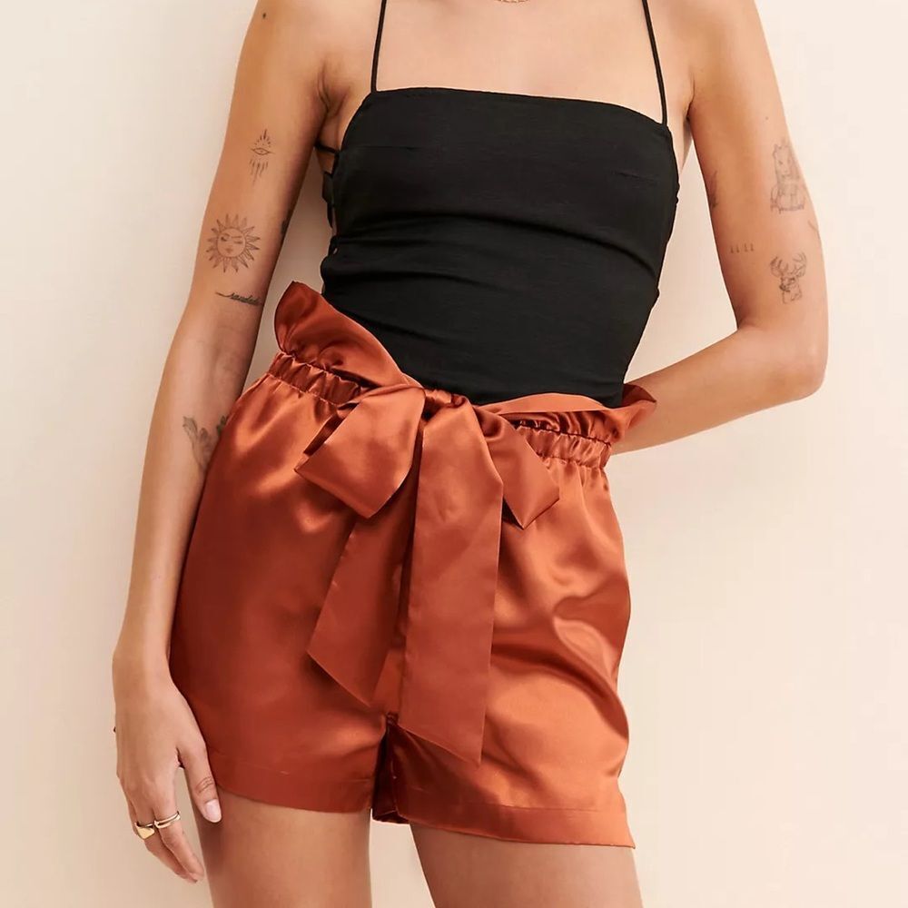Free People • Allina Liu Webb satin shorts